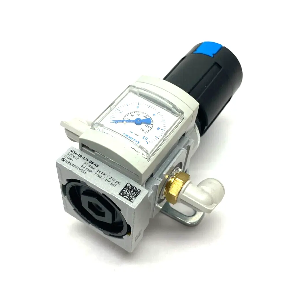 MS4-LR-1/4-D6-AS, 529417 | Festo MS4-LR-1/4-D6-AS Pressure Regulator G 1/4" 529417 w/ Bracket Mount - Used