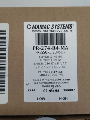 NEW MAMAC SYSTEMS PR-274-R4-MA