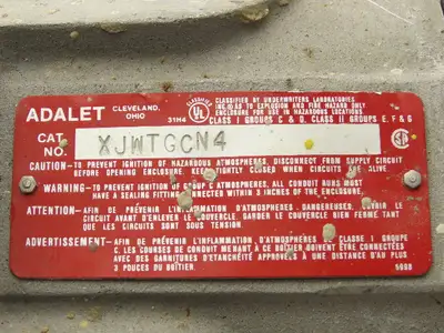 Adalet XJWTGCN4 Explosion Proof Enclosure XGC 40-2889 6568