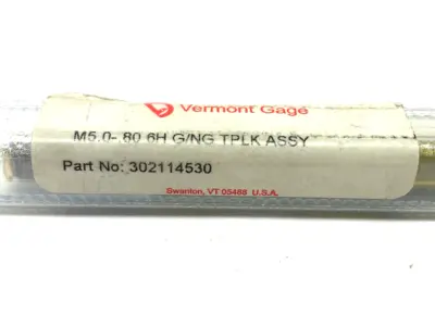 Vermont Gage 302114530 Taperlock Threaded Gauge Plug M5.0-0.80 6H GO/NOGO - New