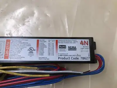 GE Ultramax GE432MAX-N/Ultra 4 Lamp Instant Start T8 Ballast 120-277V 50/60Hz