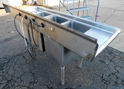 USED SS SINK 3 BAY SINK