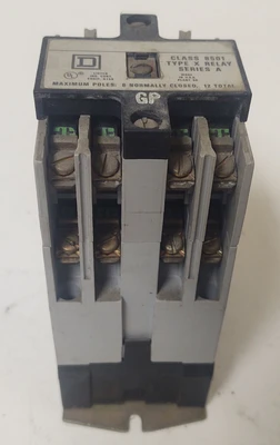 🔥Square D Class 8501 Control Relay, Form GP Series A, 120V Coil Type XO 80