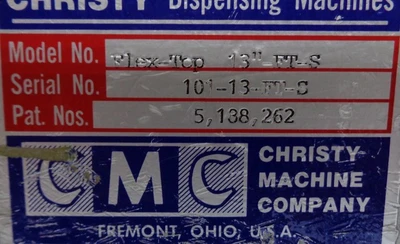 Used CHRISTY MACHINE FLEX-TOP 13 Dispensing Machines California US | BakeryEquipment.com #1554851