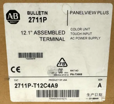 NEW ALLEN BRADLEY 2711P-T12C4A9 PANELVIEW PLUS 1250 SER. A 12.1" 2711PT12C4A9