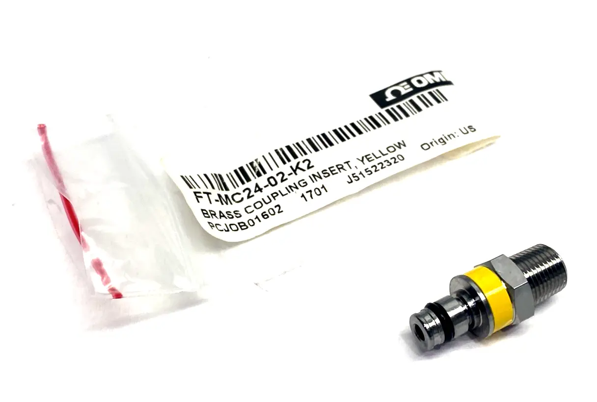 FT-MC24-02-K2 | Omega  Chrome-Plated Brass Quick Coupling Insert, Yellow, 1/8" NPT - New