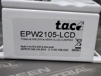 T.A.C. EPW2105-LCD Wet Differential Pressure Transmitter 0-250 PSID Used