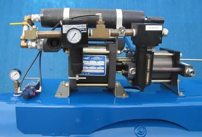 Haskel 8AGD-2 Single Stage Double Action Gas Booster with 80 Gallon Tank