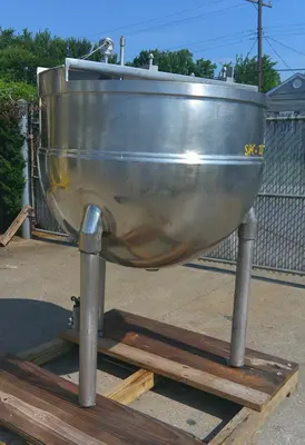 SPC7585  Kettle 200 gallon Groen hemispherical bottom kettle, 90 psi psi jacket rating, Stainless Steel
