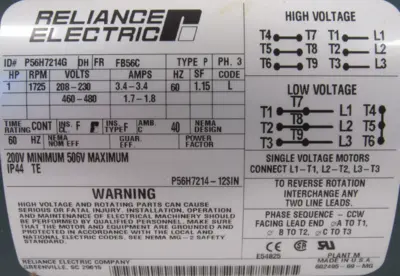 NEW RELIANCE ELECTRIC P56H7214G BRAKE MOTOR 1HP