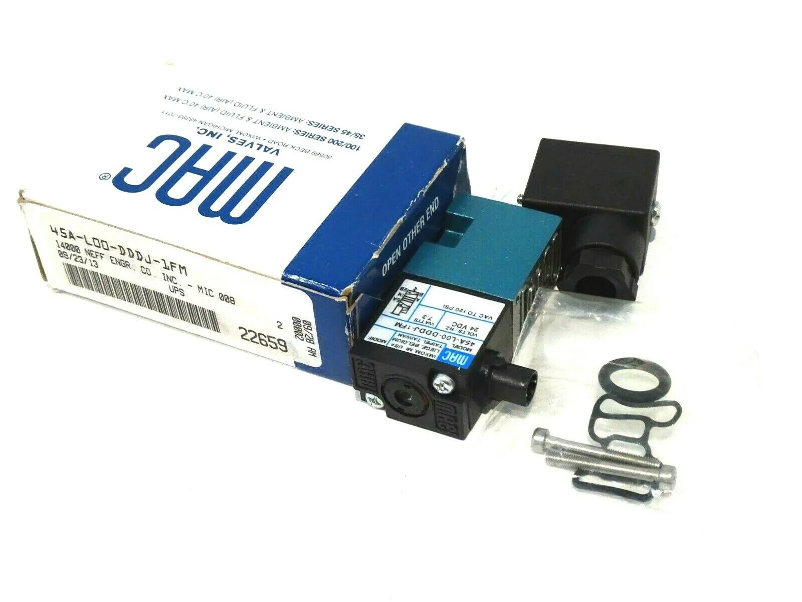 NEW MAC VALVES 45A-L00-DDDJ-1FM SOLENOID VALVE 45AL00DDDJ1FM