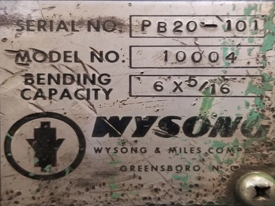 Used 1970 WYSONG 10004 Press Brakes Tennessee US | Pearl Equipment #1550211