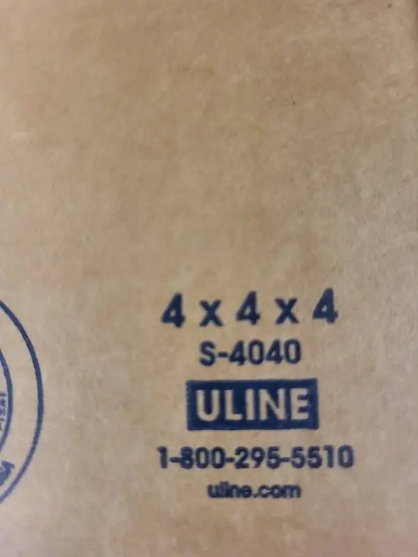 Bundle of 4x4x4 and 7x7x7 Uline Corrugated Shipping Boxes