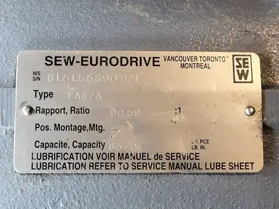 Used SEW-EURODRIVE DRN90S4/FG/RI Motors (misc) British Columbia CA | Lenmark #246448