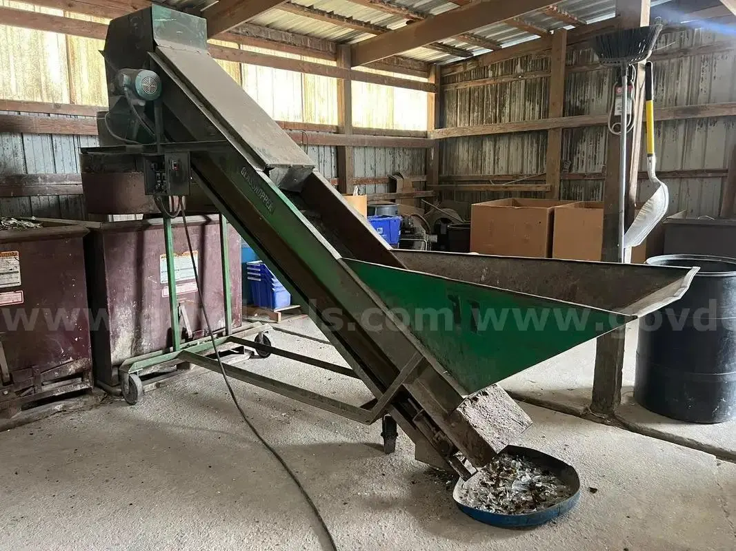96" CP MFG MODEL #GC-100 "GLASSHOPPER" PORTABLE INCLINED CONVEYOR & GLASS CRUSHER: YOBRO #24416