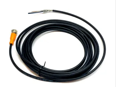 USED IFM M12 SENSOR CABLE 5-PIN FEMALE SHIELDED EVC5455 5M
