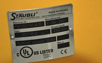 USED 2007 STAUBLI RX160