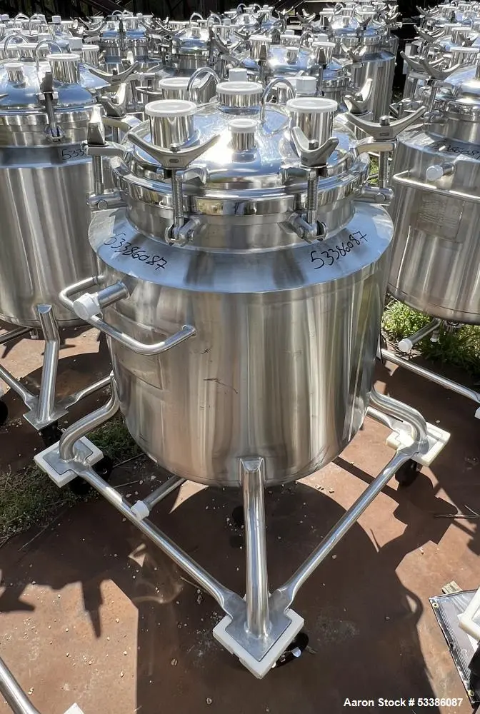 Used Precision Stainless Industrial Dished Top and Bottom Jacketed Tank.