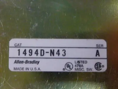 USED ALLEN BRADLEY 1494D-N43 SER A