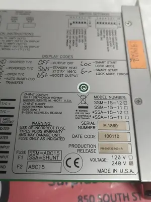 Used D-M-E SSM-15-12 Industrial Controls Ohio US | Surplus Asset Holdings #1237380