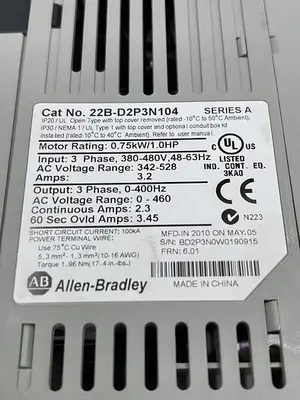 USED ALLEN-BRADLEY ALLEN-BRADLEY 22B-D2P3N104 SER A