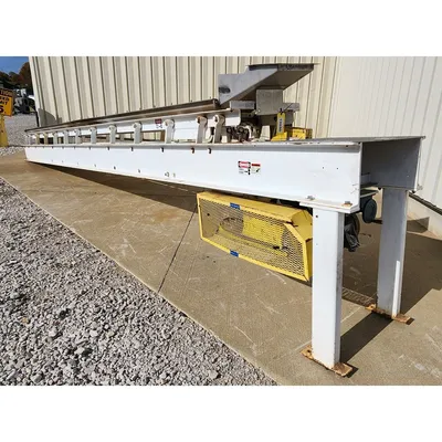 Used 14"W X 23'L Stainless Steel Vibratory Vibrating Pan Shaker Conveyor