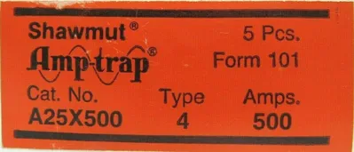 NEW BOX OF 5 SHAWMUT A25X500 FUSE 500A A25X500-4