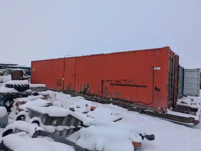 40 ft Insulated Shipping Container on a Skid w/ Shelving & Electrical - 24687