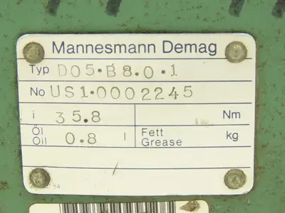 Mannesmann Demag D05-B8-0-1 Crane Drive Gearbox 35.8 Inline Reducer 30mm Shaft
