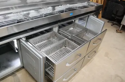 142-1247 Randell 120 Inch Domino’s Pizza Prep Table Cooler