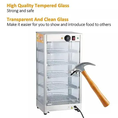 Commercial Food Pizza Pastry Warmer Countertop Display Case 3-Tier / 5-Tier  23" x19" x 34" high