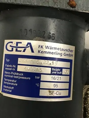 USED FK WARMETAUSCHER KEMMERLING FKV 115.22.19
