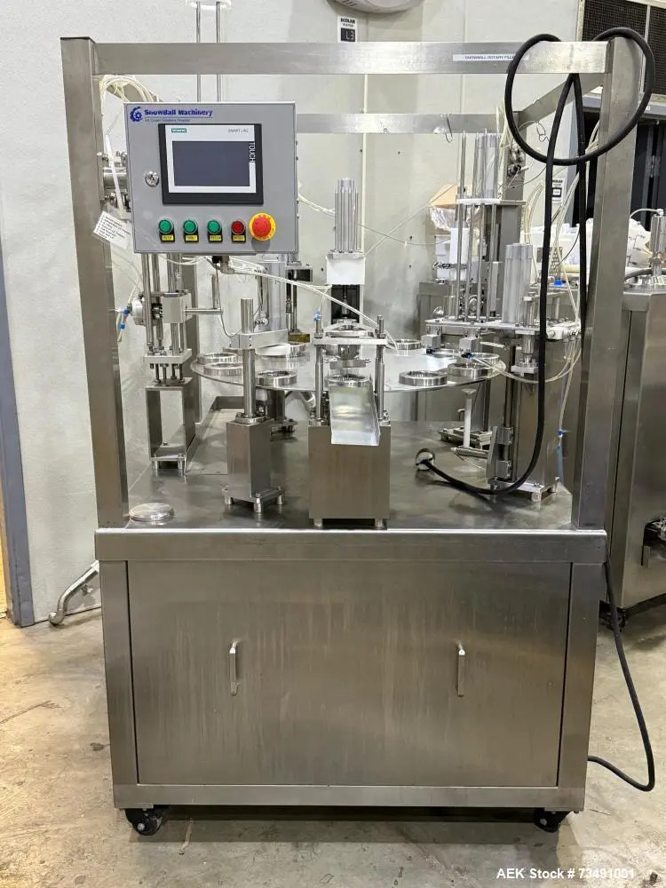 Used Snowball Rotary Ice Cream Filling Machine – Model SNFI 4 | 12-Station | Auto Dispense + Toppings | Stainless | 2020