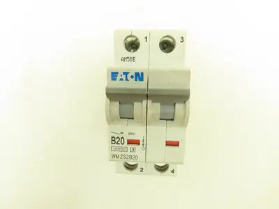 Eaton WMZS2B20 Miniature Circuit Breaker 20A 2 Pole 480VAC