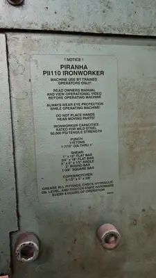 2004 PIRANHA PH-110 Ironworker-Hydraulic | Asset Exchange Corporation (5)
