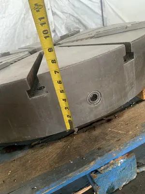44" 4-JAW SELF CENTERING LATHE CHUCK. STOCK # 0998624.