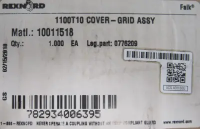 NEW REXNORD 1100T10 COVER & GRID 10011518 10011518 0776209