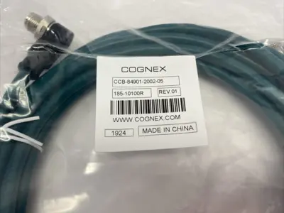 NEW COGNEX ETHERNET CABLE DOUBLE ENDED M12 TO RJ45 185-10100R