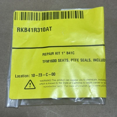 NEW SEALED- RKB41R310AT Repair Kit 1” B41C Series TFM1600 Seats & PTFE Seals