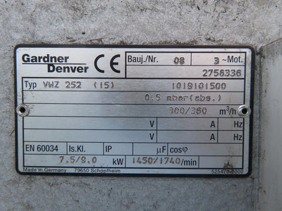 Elmo Rietschie Gardner Denver Vacuum Pump System