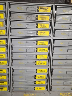 79 Kimbal sliding drawers - 7 total stacks ALL are 3/4 to fully stocked