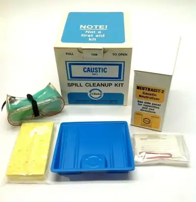 USED J.T. BAKER CAUSTIC SPILL CLEAN-UP KIT