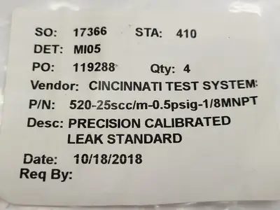 USED CINCINNATI TEST SYSTEMS 520-25SCC/M-0.5PSIG-1/8MNPT