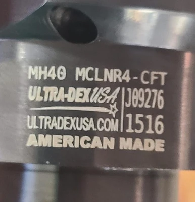 ULTRA-DEX USA MCLNR4-CFT Indexable Cutting Head MH40 MCLNR4-CFT American Made