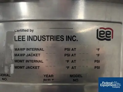 USED Lee Industries 75 Gal Lee Tank, S/S
