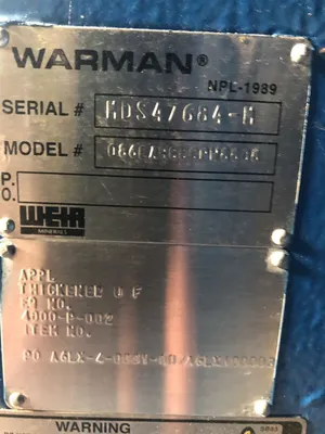 USED Warman 086EAHCCCPW8808