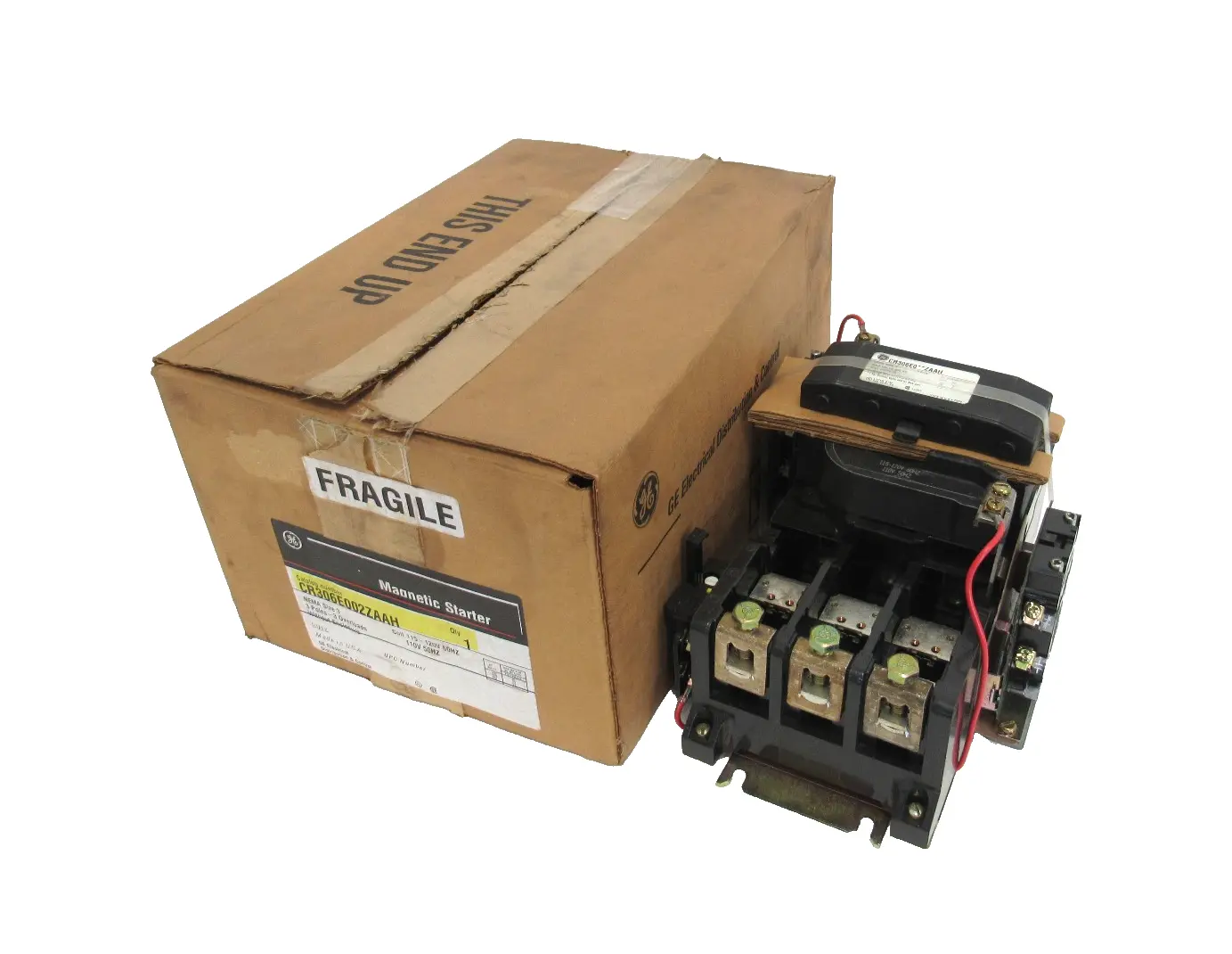 NEW GENERAL ELECTRIC CR306E002ZAAH MAGNETIC STARTER NEMA SIZE 3 115/120V COIL