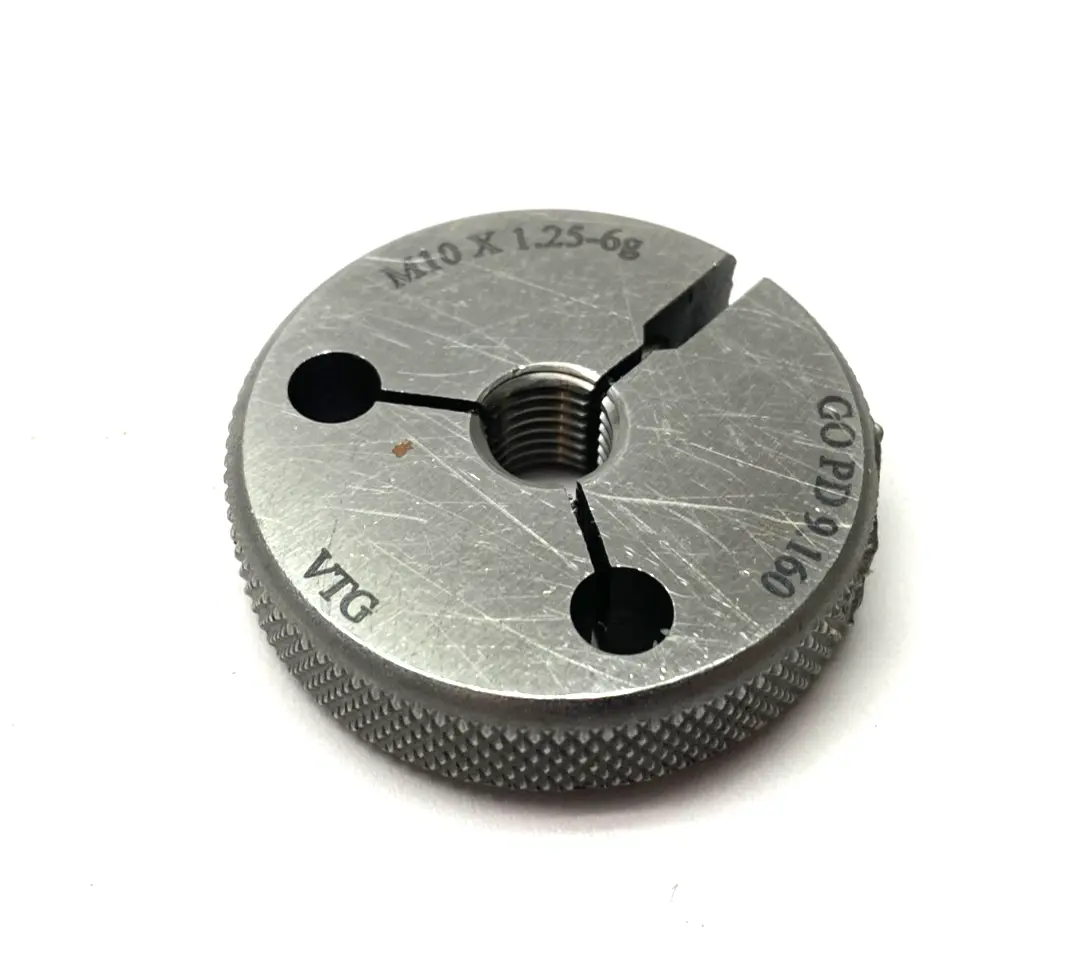 USED VERMONT GAGE THREADED RING GAUGE M10X1.25-6G GO PD 9.160