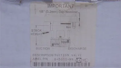 Ariel B-5010-NN Compressor Suction Valve SUC VLV, 90CDX, PC, PRC New NIB