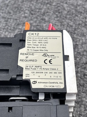 Used advance Controls CK12 Motor Control Parts California US | Davliegogo LLC #1705698